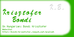 krisztofer bondi business card